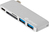 eSTUFF ES84121-SILVER laptop dock & poortreplicator USB 3.2 Gen 1 (3.1 Gen 1) Type-C Zilver