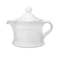 Teekanne - Inhalt 0,40 ltr -, Form LA REINE - uni weiß, Höhe 13,9 cm -