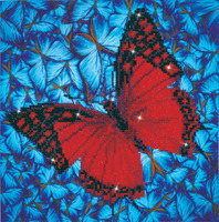 Diamond Painting Kit: Flutterby Red
