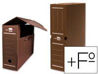 Caja archivo definitivo plastico liderpapel marron tamaño 387x275x105 mm
