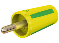 Spreiz-Adapter zum Festschrauben in Ø 4 mm-Buchsen, CAT II, grün/gelb