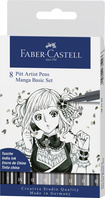 Pitt Artist Pen Tuschestift, 8er Etui, Manga Basic Set