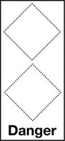 Grundplaketten - Danger, Schwarz/Weiß, 10 x 4.3 cm, Folie, Für 2 Symbole