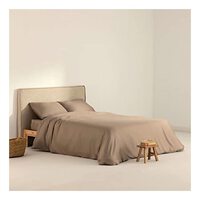 FUNDA NÓRDICA SATÉN 300 HILOS GREIGE PARA CAMA DE 180 (260X240 CM)