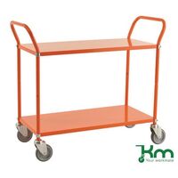 Kongamek two tier trolley, braked - orange