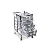 Single column medical distribution trolley - Stainless steel
