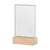 Présentoirs de table et de comptoir / porte-cartes de menu / porte-cartes de menu "Buche" en formats standard | bois + verre acrylique 1/3 A4 standard