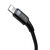 Wytrzymały nylonowy kabel przewód USB-C PD Iphone Lightning 18W QC3.0 1m czarny-szary