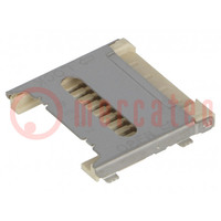 Connector: for cards; microSD; shielded,with hinged cover; SMT