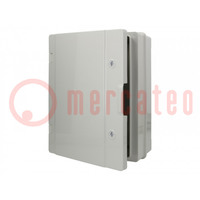 Enclosure: wall mounting; X: 310mm; Y: 410mm; Z: 170mm; ABS; grey