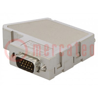 D-Sub HD; PIN: 15; plug; male; angled 55°; screw terminal; 48V; 1A