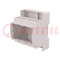 Enclosure: for DIN rail mounting; Y: 90mm; X: 71.3mm; Z: 62mm; grey
