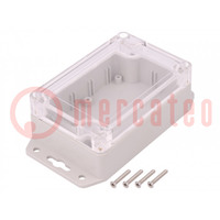 Enclosure: multipurpose; X: 70mm; Y: 105mm; Z: 40mm; ABS; grey; gasket