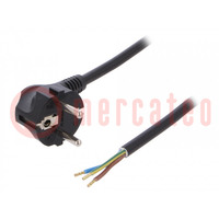 Cable; 3x1.5mm2; CEE 7/7 (E/F) plug angled,wires,SCHUKO plug