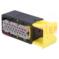 Connector: automotive; female; plug; for cable; PIN: 18; grey; IP67