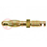 Plug; 4mm banana; 32A; 33VAC; 70VDC; 31.5mm; gold-plated; Thread: M5