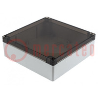 Enclosure: multipurpose; X: 180mm; Y: 180mm; Z: 60mm; 1554; grey; IP68