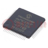 IC: microcontrôleur dsPIC; 128kB; 16kBSRAM; TQFP64; DSPIC; 0,5mm
