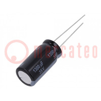 Capacitor: electrolytic; THT; 1300uF; 35VDC; Ø12.5x25mm; Pitch: 5mm