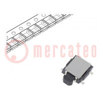 Microswitch TACT; SPST; Pos: 2; 0.05A/12VDC; SMD; none; 1.77N; black