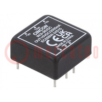Converter: DC/DC; 30W; Uin: 9÷36V; Uout: 15VDC; Iout: 0÷2000mA; 1"x1"