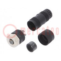 Stecker; M12; PIN: 5; weiblich; Code L-Power; für Leitungen; IP67