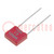 Capacitor: polyester; 100nF; 63VAC; 100VDC; 5mm; ±5%; 2.5x6.5x7.2mm