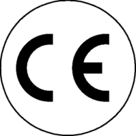 CE-Etiketten - Weiß, 3 cm, Dokumentenfolie, Selbstklebend, Rund, Schwarz