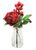 Artificial Silk Christmas Rose with Berries Arrangement - 22cm, Red