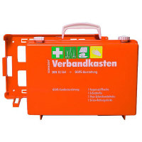 Kfz-Verbandkasten, Kunststoffkoffer, Füll. nach DIN13164, mit GGVS-Schutzausrüstung,Gr. 31x21x13cm DIN 13164