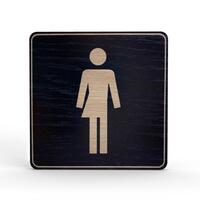 Tello Wood Holz-Türschild eckig, Material: Eiche Furnier, Maße 10,0 x 10,0 cm, Farbe: Schwarz, Motiv: Eiche Natur Version: 04 - Transgender