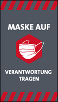 Bodenschutzmatte Hinweismatte Novus Smart-C5 "Maske auf", Format 85 x 150 cm