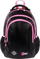 Plecak szkolny St.Right BP26 Black Gitter, trzykomorowy, 20l, 39x27x17cm, czarno-różowy