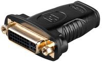 Goobay 68690 tussenstuk voor kabels HDMI Type-A DVI-I (24+5 pin) Zwart