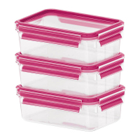 EMSA 515582 recipiente de almacenar comida Rectangular Caja 0,55 L Rosa, Transparente 3 pieza(s)