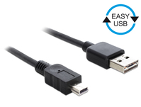 DeLOCK 0.5m, USB2.0-A/USB2.0 Mini-B USB-kabel 0,5 m USB A USB B Zwart