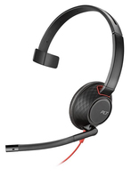 POLY Blackwire 5210 Zestaw słuchawkowy Przewodowa Opaska na głowę Połączenia/muzyka USB Typu-A Czarny, Czerwony