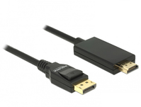 DeLOCK 85317 adaptador de cable de vídeo 2 m DisplayPort HDMI Negro