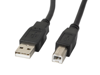Lanberg CA-USBA-10CC-0018-BK kabel USB 1,8 m USB 2.0 USB B Czarny