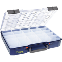raaco CarryLite 80 Boîte à outils Polycarbonate (PC), Polypropylène Bleu, Transparent