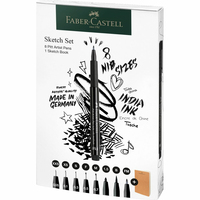 Faber-Castell 267102 fijnschrijver Multi Zwart 8 stuk(s)