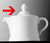 Deckel zu Teekanne mit 0,40 ltr - Form LA REINE - uni weiß