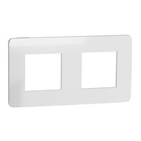 Unica Studio Métal - plaque de finition - Aluminium liseré Blanc - 2 postes (NU280455)
