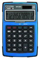 Kalkulator wodoodporny CITIZEN WR-3000, 152x105mm, niebieski