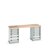Produktbild - cubio Werkbank mit 2 Schubladenschränken, 13 Schubladen, Multiplex-Platte