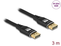 Delock DisplayPort Kabel 8K 60 Hz 3 m schwarz Metall