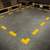 Durable Heavy Duty Adhesive Floor Marking Cross Shape - 10 Pack - Yellow