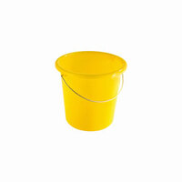 Plastikeimer rund 10 Liter gelb mit Metallbügel und Skala gelb