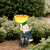 Relaxdays Gartenzwerg mit Vogeltränke, wetterfest, frostsicher, HxBxT: 32 x 18 x 16 cm, Gartenfigur, Kunststein, bunt