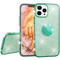 NALIA Ring Cover compatible with iPhone 13 Pro Case, Glitter Silicone Phone Back Protector with 360 Degree Finger Holder, Diamond Bumper Protective Sparkly Shockproof Rugged Ski...